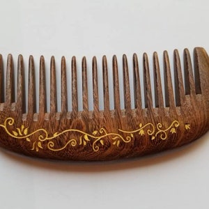 Wooden Hair Comb Women, Mothers Day Gift for Her, Araki Beard Comb, Wood Wide Tooth Comb, Seamless Wood Comb, Pocket Wood Comb 5.1 /13cm image 5