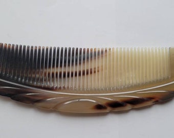 Handmade Yak Horn Comb, Anti-Static Hair Care, 6.7"/17cm