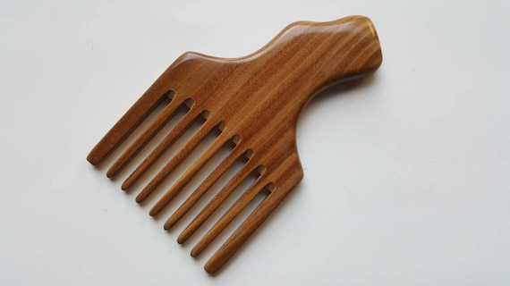 Green Sandalwood Wide Tooth Comb: Curly Hair Pick, Long Tooth