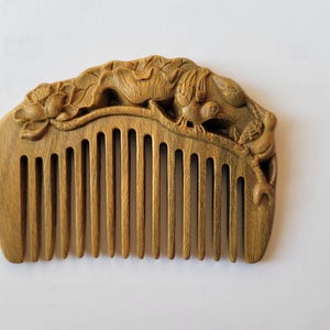 Gift for Her, Araki Wooden Hair Comb, Hand-Carved Comb, Sandalwood Comb, Gift for Girlfriend, Bridesmaid Gift, Wood Comb Women 3&quot;(8cm)