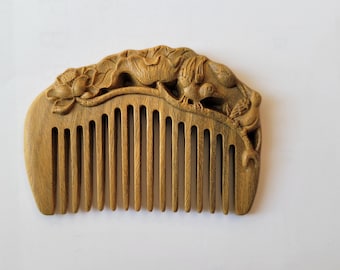 Pettine per capelli in legno a denti larghi Massaggiatore per cuoio ca
