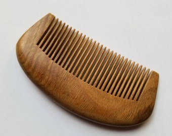 Wooden Hair Comb Men,Best Friend Gift, Boyfriend Gift, Vintage Style Beard Comb, Retirement/Birthday Gift, Araki Sandalwood Comb 4.3"(11cm)