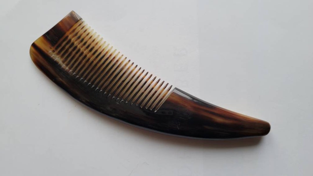 Viking Horn Comb, Gift for Him, Small Yak Horn Beard Comb, Boyfriend