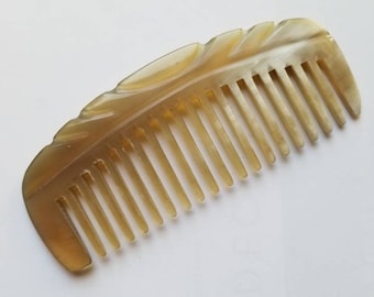 Handgefertigter Yak Horn Kamm, Anti Statischer Breiter Zahnkamm für dickes Haar 12,7 cm