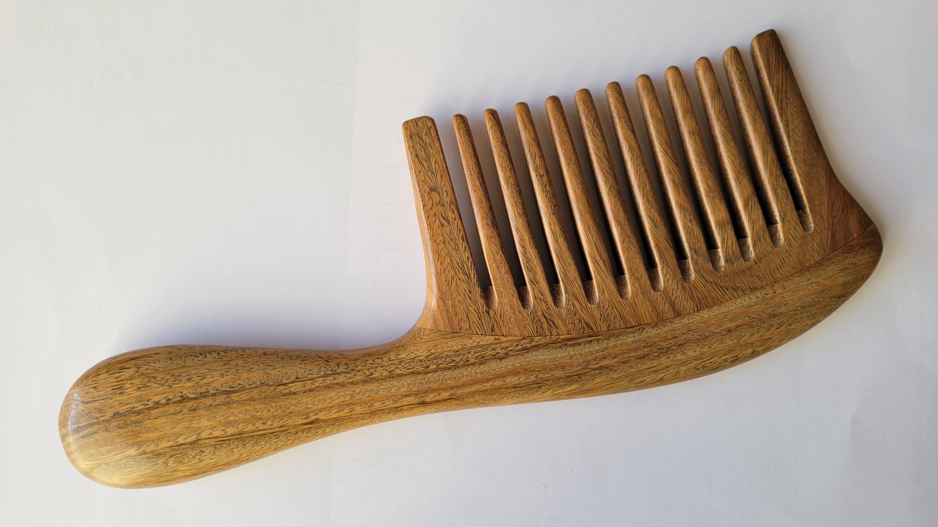 Green Sandalwood Extra Wide & Long Tooth Comb: Detangling, Curly Hair 9 ...