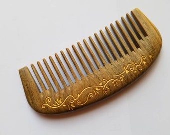 Wide Tooth Wooden Comb, Mothers Day gift, Girlfriends Eco Friendly Gift, Birthday Gift, Curly Hair Wood Comb, Bridal Shower Gift 4.9"/12.5cm