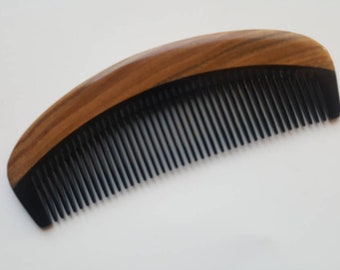 Brothers Sisters Gift, Natural Horn Beard Comb, Araki Wooden Comb, Sandalwood Hair Comb, Anti-Static Wood Comb, Self Care  Comb 5.9" (15 cm)