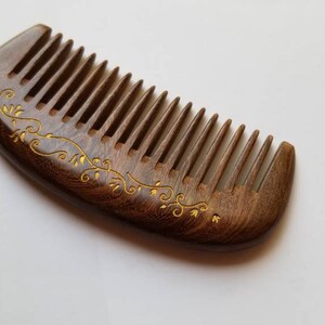 Wooden Hair Comb Women, Mothers Day Gift for Her, Araki Beard Comb, Wood Wide Tooth Comb, Seamless Wood Comb, Pocket Wood Comb 5.1 /13cm image 8