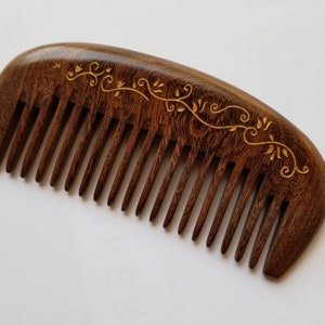 Wooden Hair Comb Women, Mothers Day Gift for Her, Araki Beard Comb, Wood Wide Tooth Comb, Seamless Wood Comb, Pocket Wood Comb 5.1 /13cm image 3