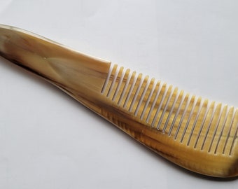 Curly Hair Horn Comb,Ecofriendly Gift, Extra Large Wide Teeth Comb, Boyfriend/Husband Gift, 50th Birthday Idea, Viking Horn Comb 10.5"/26cm