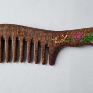 Curly Hair Wood Comb Mom, Mothers Day Gift for Women, Wood Brush, Detangled Wooden Comb, Gift for Wife, Extra Wide Tooth Comb 7.3"(18.5cm)