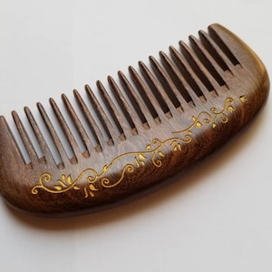 Wooden Hair Comb Women, Mothers Day Gift for Her, Araki Beard Comb, Wood Wide Tooth Comb, Seamless Wood Comb, Pocket Wood Comb 5.1 /13cm image 7