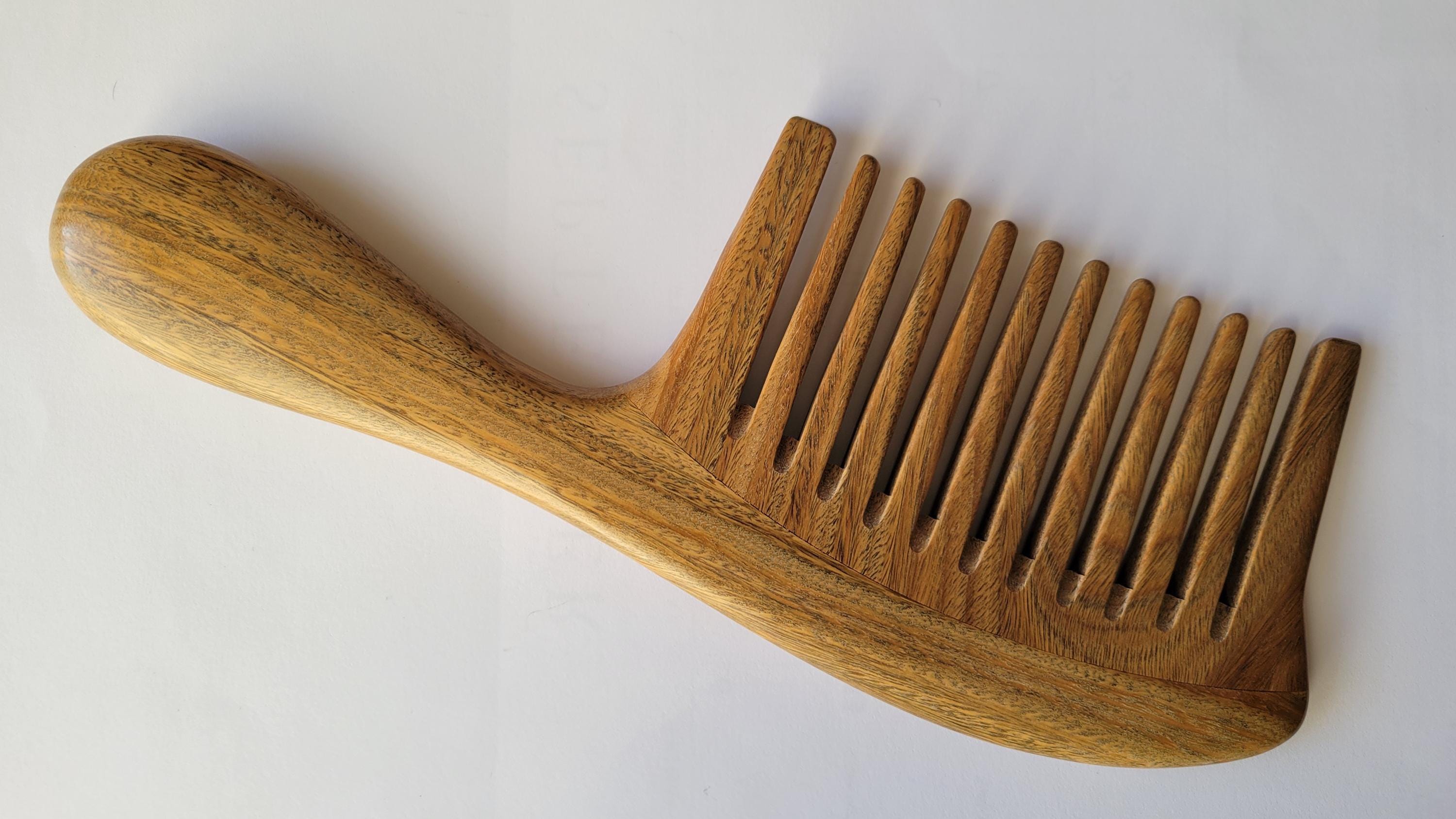 Green Sandalwood Extra Wide & Long Tooth Comb: Detangling, Curly Hair 9 ...