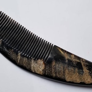 Natural Horn Comb Men, Buffalo Horn Comb, Horn Hair Comb, Araki Hair Comb, Horn Beard Comb, Groomsmen Gift, Seamless Horn Comb 8.5"/21.6cm