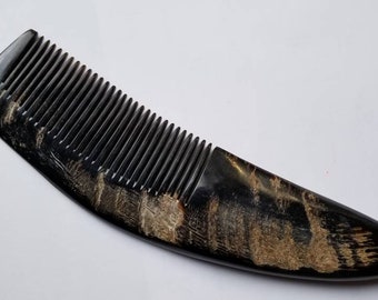 Natural Horn Comb Men, Buffalo Horn Comb, Horn Hair Comb, Araki Hair Comb, Horn Beard Comb, Groomsmen Gift, Seamless Horn Comb 8.5"/21.6cm