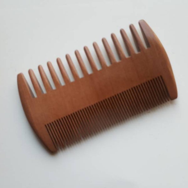 Wood Mustache|Beard Comb, Wooden Comb for Men, Stocking Stuffer, Gift for Him, Boyfriend Gift, Gift for Dad, Dual-Action Beard Comb 4"(10cm)