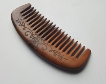 Mothers Day Gift, Gift for Girlfriend, Gift for Sisters, Vintage Wood Hair Comb, Birthday Anniversary Gift, Wooden Comb 5.5"(14cm)