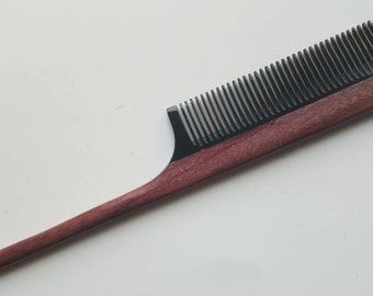 Birthday Gift Her, Rat Tail Horn Comb, Gift for Daughter, Sectioning/Styling Comb, Anti-Static Wood Comb, Araki Horn Hair Comb 8.3"(21cm)