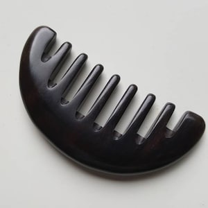 Extra Wide Tooth Comb, Half-moon Shaped Comb, Araki Curly Hair Comb, Birthday Gift for Her, Wooden Beard Comb, Bridesmaid Gift 3.9&quot;(10cm)
