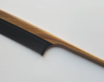 Stocking Stuffer for Her Sister, Girlfriend, Sectioning/Styling Comb, Horn Rat Tail Comb, Araki Sandalwood Comb, Wooden Hair Comb 8.3"(21cm)