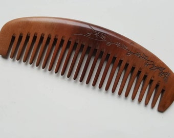 No Static Wooden Hair Comb, Vintage Style Gift Women/Adults/Teen, Best Birthday Anniversary Gift Ideas, Wood Wide Toothed Comb 6.7"(17cm)