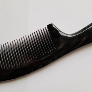 Viking Horn Hair Comb, 50th Birthday Idea Men, World Traveler Gift, Seamless Wide Tooth Horn Comb, Araki Buffalo Horn Beard Comb 7.5"/19cm