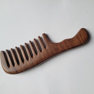 Hand Painted Wood Comb, Wide Tooth, Detangling Comb for Curly Hair 7.3"/18.5cm image 7
