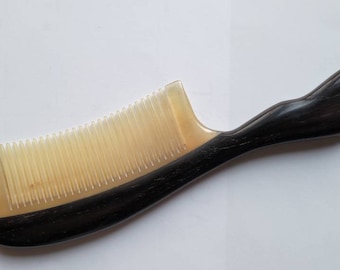 Gifts for Mom, Luxury Sheep Horn Comb, 20th 50th Birthday Gift, Anniversary Gift, Araki Wood/Horn Comb, Horn Hair Comb w/ Handle 8"(20.5 cm)