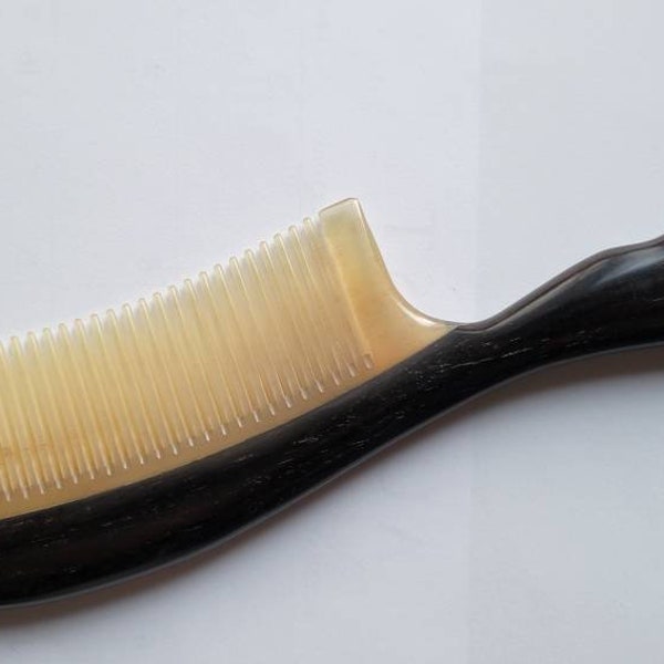 Gifts for Mom, Luxury Sheep Horn Comb, 20th 50th Birthday Gift, Anniversary Gift, Araki Wood/Horn Comb, Horn Hair Comb w/ Handle 8"(20.5 cm)