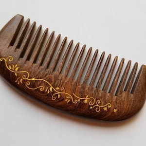 Pettine per capelli in legno, regalo di San Valentino per fidanzata e donna, pettine per barba Araki, pettine in legno a denti larghi, pettine in legno senza cuciture, pettine tascabile 5,1"/13 cm