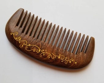 Wooden Hair Comb Women, Mothers Day Gift for Her, Araki Beard Comb, Wood Wide Tooth Comb, Seamless Wood Comb, Pocket Wood Comb 5.1" /13cm