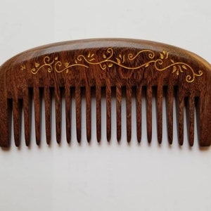 Wooden Hair Comb Women, Mothers Day Gift for Her, Araki Beard Comb, Wood Wide Tooth Comb, Seamless Wood Comb, Pocket Wood Comb 5.1 /13cm image 6