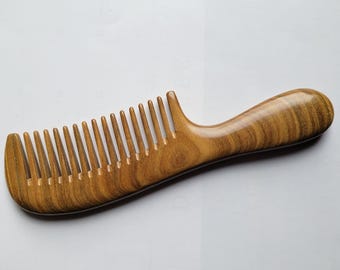 Sandalwood Hair Comb, Wide Tooth: Natural Hair Product, Scalp Massager