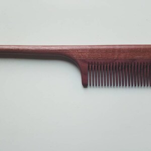 Mothers Day Gift, Rat Tail Wooden Comb Women, Sectioning/Styling wood Comb for Girls, Araki Wooden Beard Comb, Purple Heart Comb 8.321cm image 8