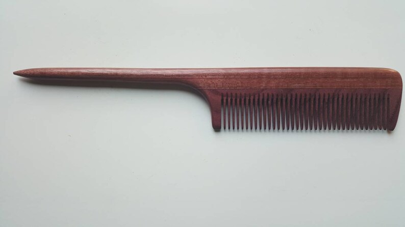 Mothers Day Gift, Rat Tail Wooden Comb Women, Sectioning/Styling wood Comb for Girls, Araki Wooden Beard Comb, Purple Heart Comb 8.321cm image 8