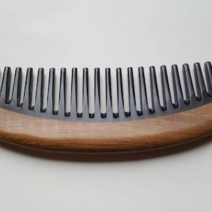 Curly Hair Horn Comb, Araki Wooden Comb, Birthday Gift for Her, Wide Tooth Comb, Sandalwood Comb, Beard/Hair Comb, Gift for Him 5.915cm image 8