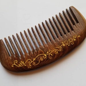 Wooden Hair Comb Women, Mothers Day Gift for Her, Araki Beard Comb, Wood Wide Tooth Comb, Seamless Wood Comb, Pocket Wood Comb 5.1 /13cm image 2