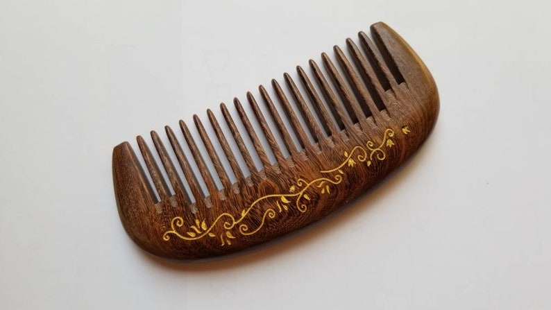 Wooden Hair Comb Women, Mothers Day Gift for Her, Araki Beard Comb, Wood Wide Tooth Comb, Seamless Wood Comb, Pocket Wood Comb 5.1 /13cm image 2