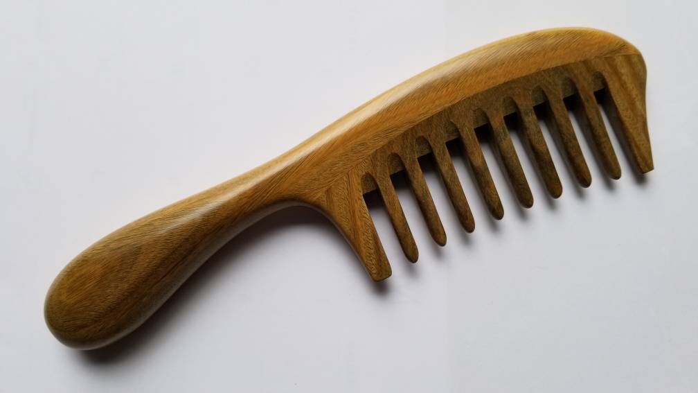 Peine de diente extra ancho peine de madera de pelo rizado | Etsy