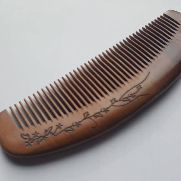 Vintage Women Wooden Hair Comb, Mothers Day Gift, Gift for Sister, Anniversary Gift for Her, Birthday Gift, Wood Beard Comb 6.7"(17cm)