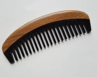 Curly Hair Horn Comb, Araki Wooden Comb, Birthday Gift for Her, Wide Tooth Comb, Sandalwood Comb, Beard/Hair Comb, Gift for Him 5.9"(15cm)