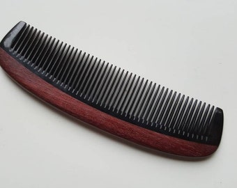 Horn Beard Comb Men, Fathers Gift, Self Care Gift, Husband Birthday Anniversary Gift, Araki Purple Heart Comb, Horn Hair Comb 5.6"/14.2cm