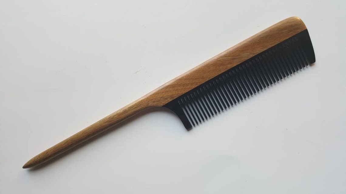 Sectioning/styling Comb Horn Rat Tail Comb Araki Sandalwood | Etsy