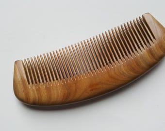 Fijntandige kam van sandelhout: milieuvriendelijke houten kam | 15,5 cm
