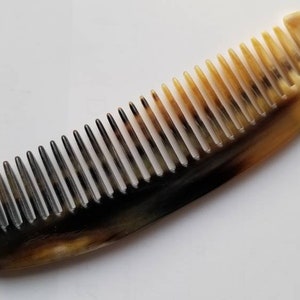 Yak Horn Hair Comb Men, Gift for Her/Wife,  Viking Horn Comb, Medieval Comb Women, One of a Kind, Seamless/Anti-Static Horn Comb (7.1&quot;/18cm)
