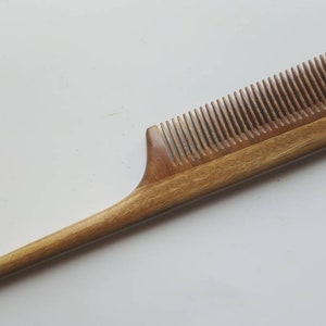 Lifestyle Gift for Her, Girlfriend Hair Care Comb, Wooden Rat Tail, Sectioning/Styling Comb, Araki Sandalwood Comb, Wooden Comb 8.3"(21cm)