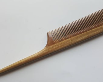 Lifestyle Gift for Her, Girlfriend Hair Care Comb, Wooden Rat Tail, Sectioning/Styling Comb, Araki Sandalwood Comb, Wooden Comb 8.3"(21cm)