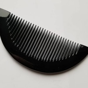 Half-Moon Natural Horn Hair Comb, Fine Toothed 4.7" /12 cm