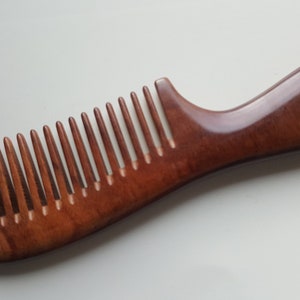 Anniversary Gift, Luxury Wooden Comb, 50th Birthday Idea Wife, Gift for Her, Wood Beard Comb, Fine Tooth Hair Comb with Handle 7.6&quot;(19.5cm)