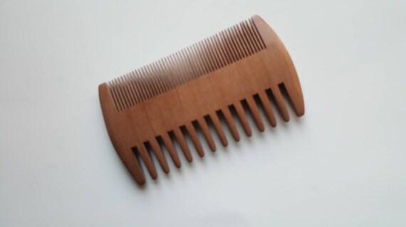 Dual Action Beard Comb Lice Comb Wood Beard Comb Double Etsy